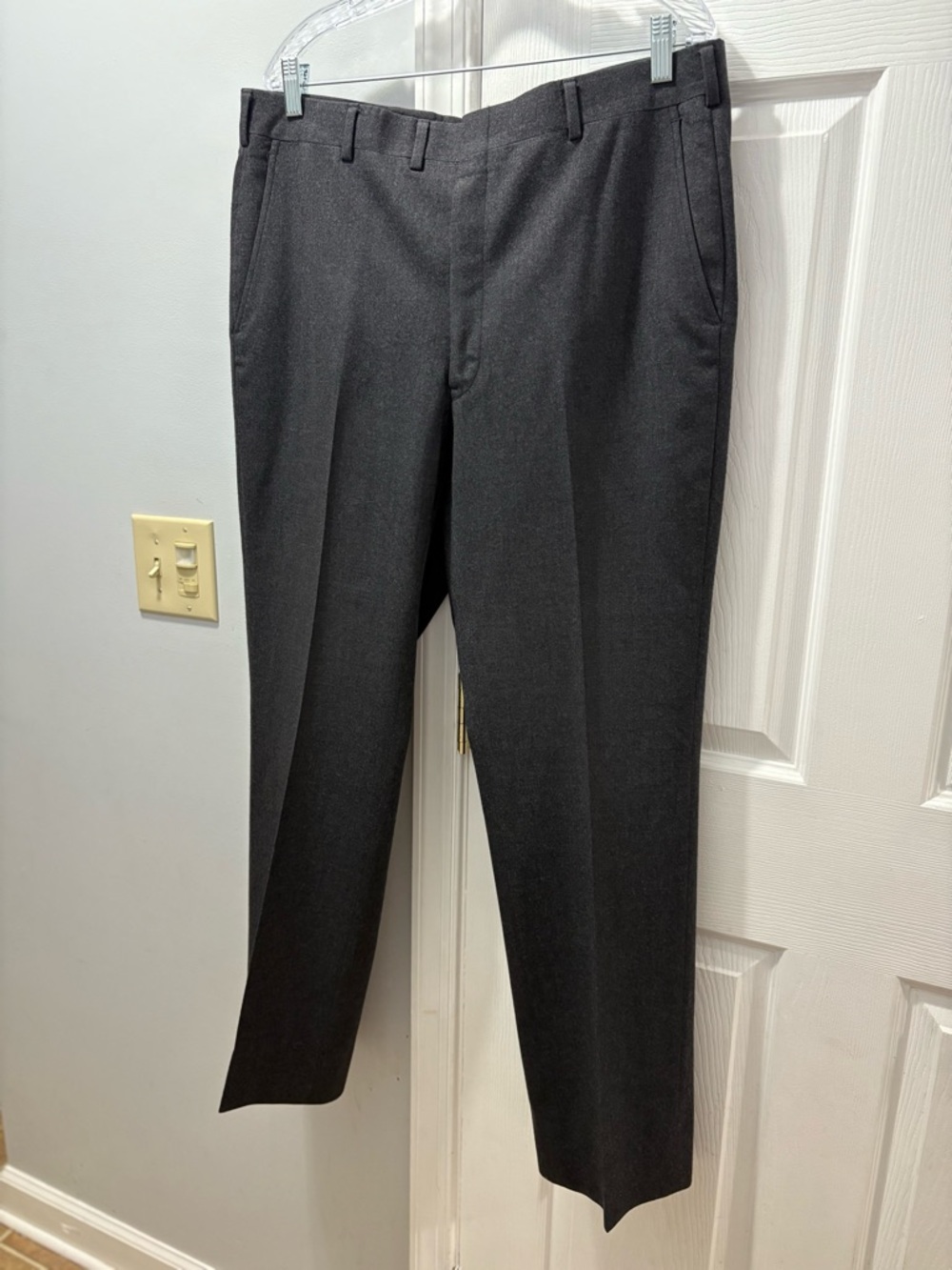 Christian Dior Grand Luxe Virgin Wool Trousers Mens Size 38x31 Charcoal Gray